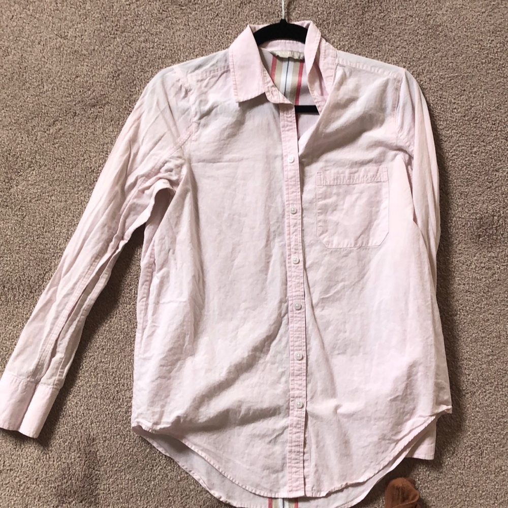 Athleta light pink button down w/ back stripe, XS
